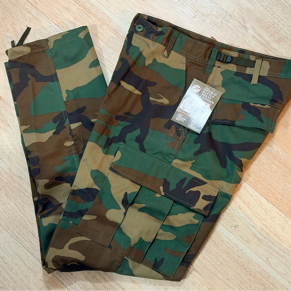 Men's Tactical Cargo Pants - Woodland Camo Original